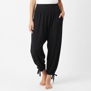 Sunyaa Harem Pants Womens Large Black High Waisted Casual Soft Comfy Joggers